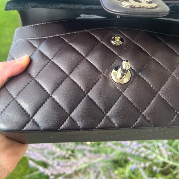 NOT AVAILABLE Chanel 21a Dark Brown Small Classic Flap Lambskin LGHW - Picture 13 of 13